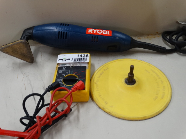 lot 1436 image: Ryobi sander & electric meter
