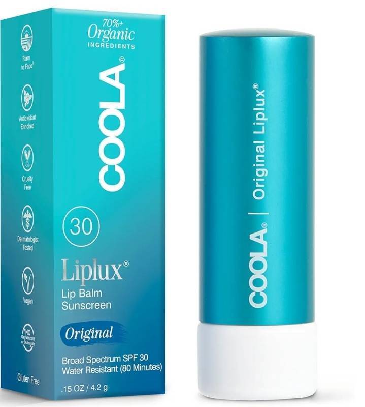 lot 63315 image: Organic Liplux Lip Balm and Sunscreen with SPF 30, Dermatologist Tested Lip Care for Daily Protection, Vegan and Gluten Free, 0.15 Oz - Retail $15