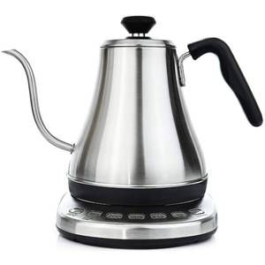 lot 38229 image: Gooseneck Electric Kettle with Temperature Control - 0.8L Stainless Steel & BPA Free Plastic - Custom Temp Presets for Teas & Coffee - Keep Warm Option - Retail $85