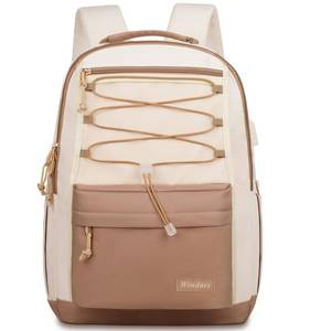 lot 38230 image: WINDARS School Backpack for Teens Girls, Aesthetic College Backpack Large Bookbag for Women Students Fashion 15.6 Inch Laptop Bag for Work Travel (Khaki Beige) - Retail $20