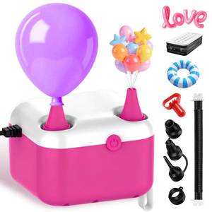 lot 38239 image: 3 in 1 Balloon Pump Electric,Balloon Pump,Electric Air Pump,Quick-Fill InflatorDeflator Pumps for Party Decoration Balloon, Pool, Floats, Air Mattress Bed, Swimming Ring (Pink) - Retail $26