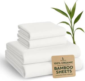 lot 38245 image: BAMPURE 4Pcs - 100% Viscose Derived from Bamboo Sheets Full Size Sheets Set - Super Soft Viscose Bamboo Cooling Sheets for Hot Sleepers - Up to 16���� Deep Pocket - Luxury Series Full Sheet Set (S Gray) - Retail $75
