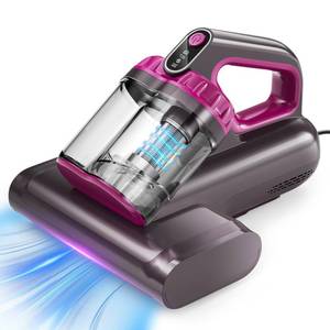 lot 38297 image: Mattress Vacuum Cleaner, 17Kpa 650W Bed Vacuum Cleaner, 273nm UV-C Light & Ultrasonic 145°F Heating, 80000 RPMMin Brushroll Rotation, Wide Suction Port for Pillows Cribs Sofa, Black Corded - Retail $49
