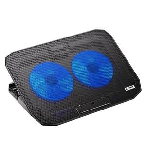 lot 38305 image: Ultra Slim Laptop Cooling Pad with 2 Quiet Big Fans, 5 Height Adjustable Ergonomic Stand, Portable Cooler for 10-15.6 Inch Laptops, Speed Control and 2 USB Ports - Retail $15