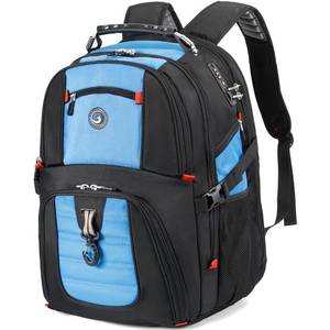 lot 38308 image: Extra Large 50L Travel Laptop Backpack with combination lock, College Backpack Airline Approved Business Work Bag Fit 17 Inch Laptops for Men Women,Blue - Retail $39