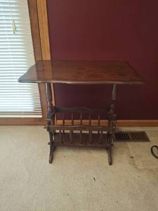 lot 1065 image: Wood Magazine Rack Table