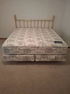 lot 1027 image: Lady Englander King Size Mattress Set, Frame and Headboard