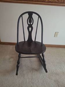 lot 1038 image: Black Rocking Chair with Arched Spindle Back