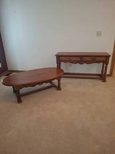 lot 1046 image: Oval Coffee Table and Sofa Table
