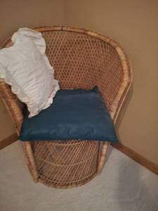 lot 1133 image: Woven Peacock Chair with Cushion