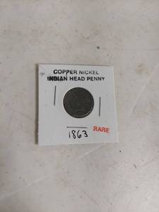 lot 2016 image: Copper Nickel Indian Head Penny 1863