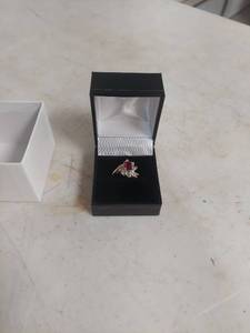 lot 2051 image: Red Stone Cocktail Ring with Box