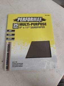 lot 2064 image: Performax Multi-Purpose 9 x 11 Sandpaper 25 Piece