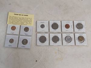 lot 2075 image: U.S. Proof Set of Coins and Card of Foreign Coins