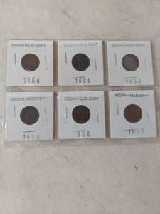 lot 1183 image: Card of 6 Indian Head Cent