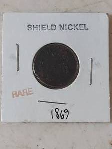 lot 1197 image: 1869 Shield Nickel