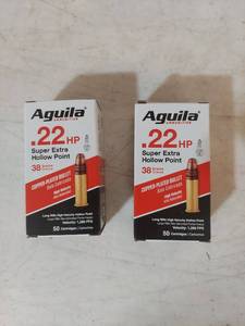 lot 1201 image: (2) Aguila .22 HP Super Extra Hollow Point 38 Grain 50 Cartridges