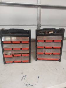 lot 1203 image: 2 Plastic Storage Organizers with Bins