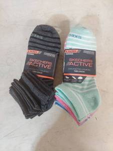 lot 1209 image: (2) Skechers Active Womens Short Socks 6 Pairs Size 9-11