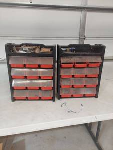 lot 1216 image: 2 Plastic Storage Organizers with Bins