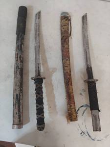 lot 1233 image: (2) Short Sword with Scabbards