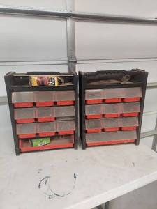 lot 1239 image: 2 Plastic Storage Organizers with Bins