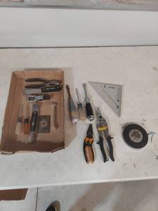 lot 1244 image: Craftsman Hand Tool Lot - Pliers Screwdrivers Tape Measure Chisel