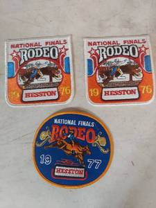 lot 1295 image: National Finals Rodeo Hesston Patches - Lot of 3