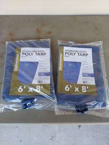 lot 2015 image: Yardworks Poly Tarp Blue 6 x 8 - Lot of 2