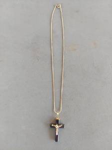 lot 2017 image: Necklace with Black Crucifix Pendant