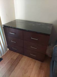 lot 2027 image: Kimball 6-Drawer Dresser with Marble Top