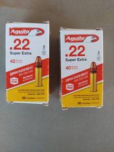 lot 2030 image: (2) Aguila .22 Super Extra Ammunition 40 Grains 50 Cartridges