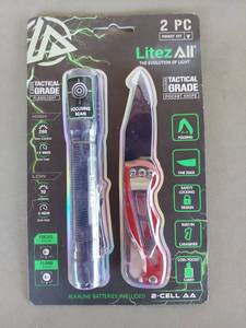 lot 2045 image: Litez All 2 PC Pocket Set - Tactical Grade Flashlight and Pocket Knife