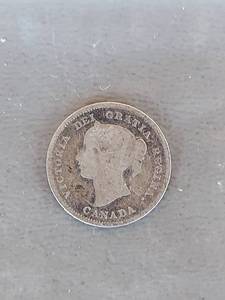 lot 2069 image: Canadian Silver 5 Cents 1892