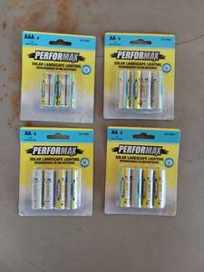 lot 2092 image: Performax Solar Landscape Lighting Rechargeable Ni-MH Batteries - (3) AA  (1) AAA - 4 packs