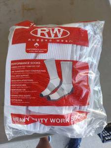 lot 2094 image: Rugged Wear Heavy Duty Work Socks - 10 Pair