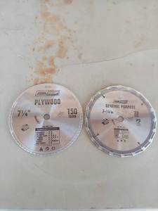 lot 2101 image: (2) 7-14 Circular Saw Blades - Plywood 150T, General Purpose 20T