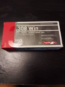 lot 2128 image: Aguila .308 Win 150 Grain Full Metal Jacket Ammo - 20 Cartridges