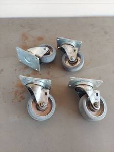 lot 2165 image: Set of 4 Industrial Casters with Mounting Plates