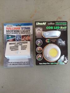 lot 2177 image: Hallway Stair Motion Light and LitezAll COB LED Ball Light