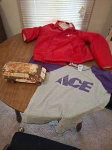 lot 1100 image: Ace Hardware Lot - Toy Van, Raglan Shirt, Snap Button Jacket
