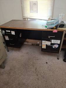 lot 1132 image: 2 Office Desks - Contents Not Included