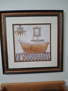 lot 1136 image: Framed Wall Art Prints, Lot of 3 Pieces