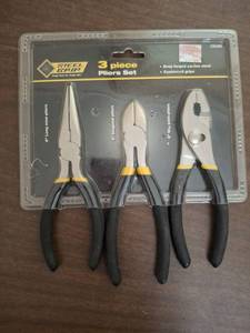 lot 1163 image: Steel Grip 3 Piece Pliers Set