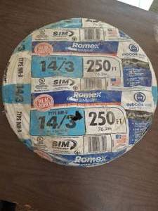 lot 1165 image: Romex 143 NM-B 250 ft Electrical Wire