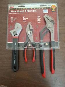 lot 1178 image: ACE 3 Piece Wrench & Pliers Set