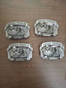 lot 1191 image: Ames Tools Mount Rushmore Belt Buckles Limited Edition Set of 4