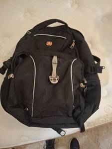 lot 1299 image: Swiss Gear Backpack - Black with Multiple Compartments