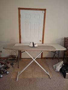 lot 1334 image: Folding Ironing Board with Iron