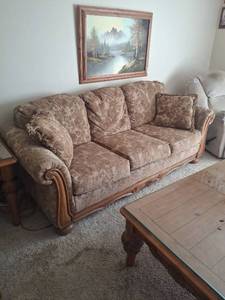 lot 1376 image: Sofa and Loveseat with Rolled Arms